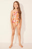 One Piece Niña One Piece Niña Floral Art Tie Pink