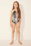 One Piece Niña One Piece Niña Palm Tree Green