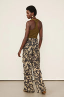 Pantalon Floral Sepia Preto