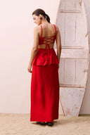 Vestido Babado Vermelho