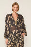 Blusa Babados Floral Preto