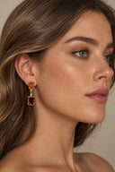 Aretes Ojo De Tigre Dourado