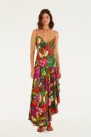 Vestido Assimetrico Folhagem Red