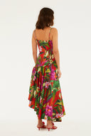 Vestido Assimetrico Folhagem Red