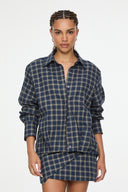 Blusa Blusa Flanela Xadrez Marinho