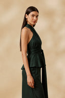 Blusa Lisa Ponta Dark Green