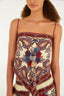 Top Borboleta Retro Beige Red