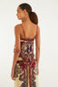 Top Borboleta Retro Beige Red