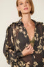 Blusa Babados Floral Preto
