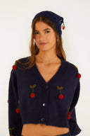 Cardigan Artesanal Morango Azul