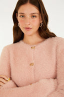 Cardigan Pelinho Slim Rosa