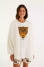 Chompa Cardigan Pelinho Off White