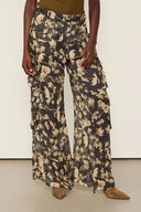 Pantalon Floral Sepia Preto