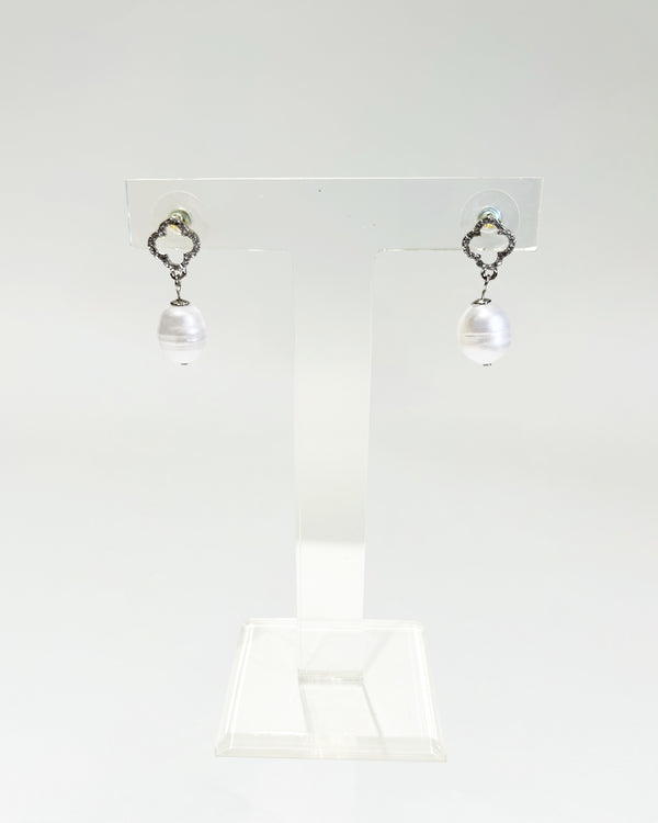 Aretes Clover Pearl Silver