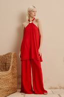 Top Concha Dourada Vermelho