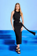 Vestido Cropped Midi Preto
