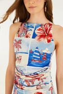 Vestido Curto Diario  Azul