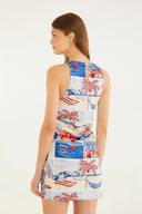 Vestido Curto Diario  Azul