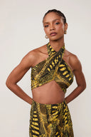 Top Decote Alto Amarelo