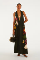 Enterizo Maxi Orquideas Preto