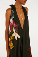 Enterizo Maxi Orquideas Preto