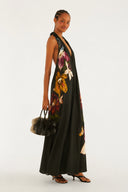 Enterizo Maxi Orquideas Preto