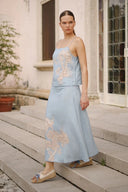 Falda Linen Africa Light Blue
