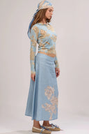 Falda Linen Africa Light Blue