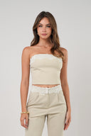Top Frilly Beige