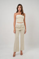 Top Frilly Beige