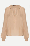 Blusa Gola Babado Beige