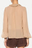 Blusa Gola Babado Beige