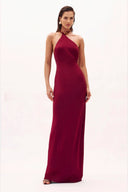 Vestido Halter Bordo Wine