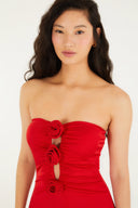 Vestido Jersey Flores Red