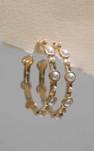 Aretes Argolla Perla