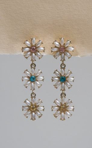 Aretes Chain Flowers