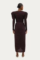 Falda Midi Plisat Frame Vinho