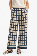 Pantalon Hestia Cuadros Ivory Azul