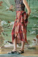 Falda Phoebe Seda Rojo Guinda