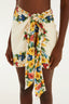 Falda Praia Flores Bege