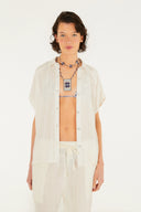 Top Prega Crinkle Off White