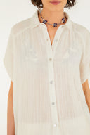Top Prega Crinkle Off White