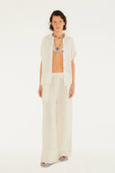 Top Prega Crinkle Off White