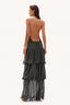 Vestido Ruffled Bordo Verde