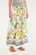 Falda Saia Floral Emilia Amarelo