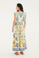 Falda Saia Floral Emilia Amarelo