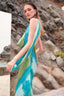 Vestido Santana Cowl Orange Teal