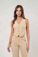 Chaleco Saphie Taupe