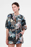 Short Flower Snow Leopard Blue