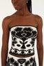 Top Tricot Floral Arabesque White Black
